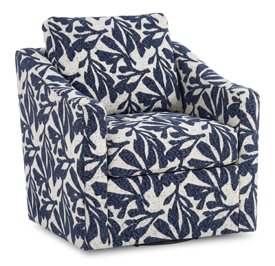Made in Canada Sofa Lab Customizable Swivel 32" Fabric Accent Chair – Marine Accent Fabric | Fauteuil d’appoint pivotant personnalisable de Sofa Lab de 32 po fabriqué au Canada en tissu - tissu décoratif Marine