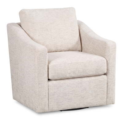 Made in Canada Sofa Lab Customizable Swivel 32" Fabric Accent Chair – Chenille White | Fauteuil d’appoint pivotant personnalisable de Sofa Lab de 32 po fabriqué au Canada en tissu - Chenille White