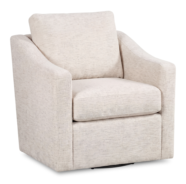 Fauteuil d’appoint pivotant personnalisable de Sofa Lab de 32 po fabriqué au Canada en tissu - Chenille White
