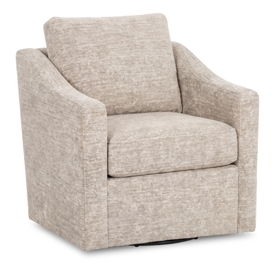 Made in Canada Sofa Lab Customizable Swivel 32" Fabric Accent Chair – Plush Parchment | Fauteuil d’appoint pivotant personnalisable de Sofa Lab de 32 po fabriqué au Canada en tissu - Plush Parchment