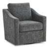 Fauteuil d’appoint pivotant personnalisable de Sofa Lab de 32 po fabriqué au Canada en tissu - Plush Charcoal