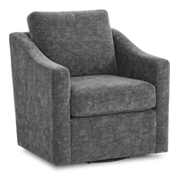 Fauteuil d’appoint pivotant personnalisable de Sofa Lab de 32 po fabriqué au Canada en tissu - Plush Charcoal