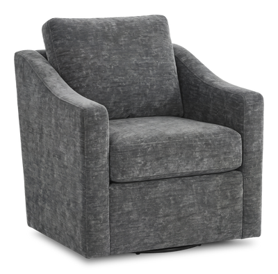 Made in Canada Sofa Lab Customizable Swivel 32" Fabric Accent Chair – Plush Charcoal | Fauteuil d’appoint pivotant personnalisable de Sofa Lab de 32 po fabriqué au Canada en tissu - Plush Charcoal