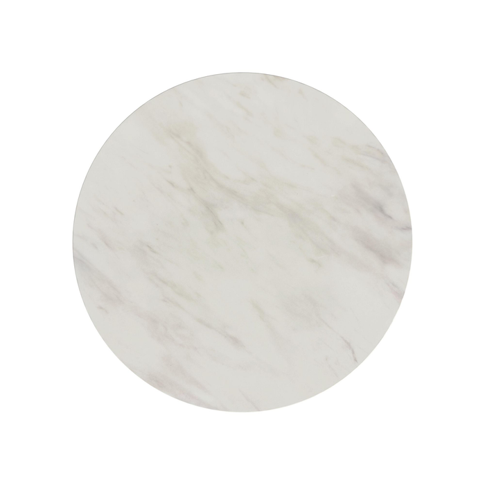 Table à café ronde moderne Sylvie de 38 po avec dessus en imitation de marbre - naturelle 