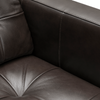 Theo 37" Top-Grain Genuine Leather Chair with Removable Back Cushion and Wood Feet – Grey | Fauteuil Theo de 37 po en cuir véritable de qualité supérieure avec coussin de dossier amovible et pattes en bois - gris