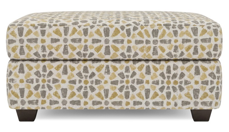 Pouf de rangement personnalisable Trunk de Sofa Lab de 39 po fabriqué au Canada en tissu - tissu décoratif Lemonade