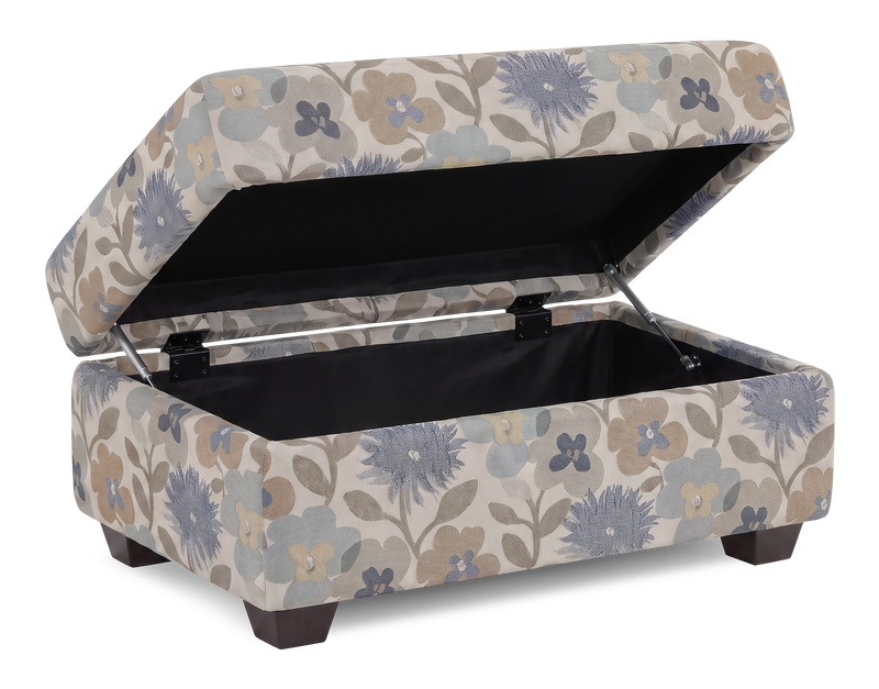 Pouf de rangement personnalisable Trunk de Sofa Lab de 39 po fabriqué au Canada en tissu - tissu décoratif Dragonfly