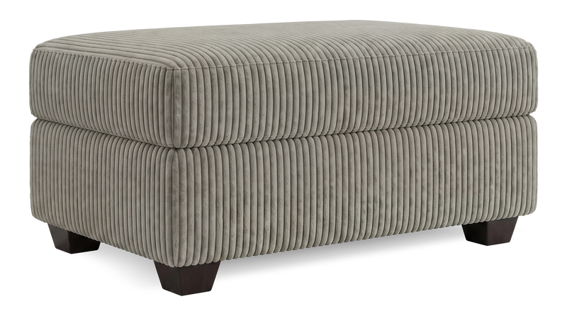 Pouf de rangement personnalisable Trunk de Sofa Lab de 39 po fabriqué au Canada en tissu - tissu décoratif Fog