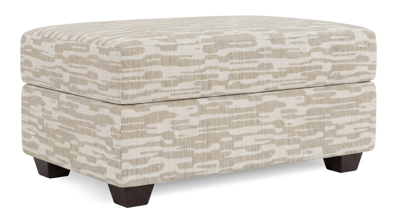 Pouf de rangement personnalisable Trunk de Sofa Lab de 39 po fabriqué au Canada en tissu - tissu décoratif Bisque