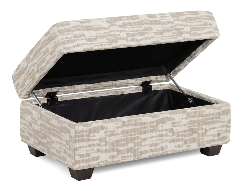 Pouf de rangement personnalisable Trunk de Sofa Lab de 39 po fabriqué au Canada en tissu - tissu décoratif Bisque
