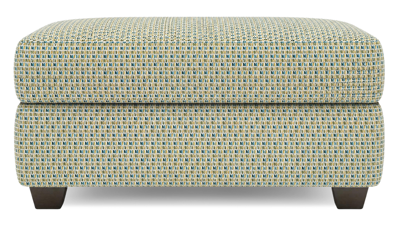 Pouf de rangement personnalisable Trunk de Sofa Lab de 39 po fabriqué au Canada en tissu - tissu décoratif Peacock