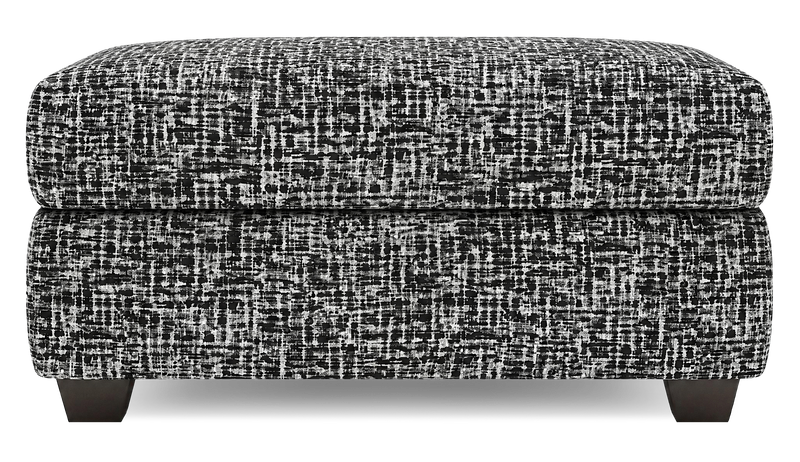 Pouf de rangement personnalisable Trunk de Sofa Lab de 39 po fabriqué au Canada en tissu - tissu décoratif Jet