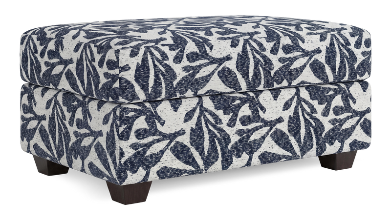 Pouf de rangement personnalisable Trunk de Sofa Lab de 39 po fabriqué au Canada en tissu - tissu décoratif Marine