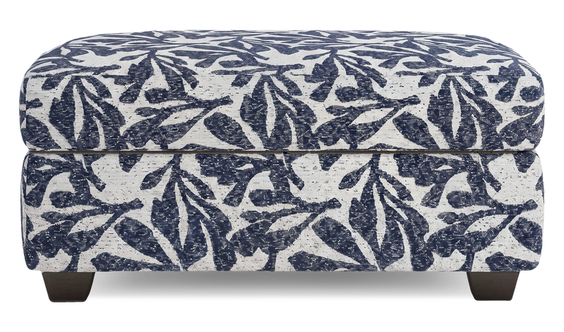 Pouf de rangement personnalisable Trunk de Sofa Lab de 39 po fabriqué au Canada en tissu - tissu décoratif Marine
