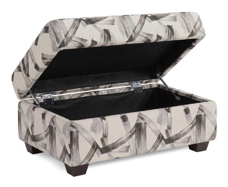 Pouf de rangement personnalisable Trunk de Sofa Lab de 39 po fabriqué au Canada en tissu - tissu décoratif Stormy