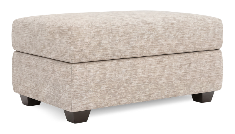 Pouf de rangement personnalisable Trunk de Sofa Lab de 39 po fabriqué au Canada en tissu - Plush Parchment