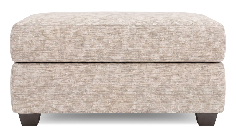 Pouf de rangement personnalisable Trunk de Sofa Lab de 39 po fabriqué au Canada en tissu - Plush Parchment