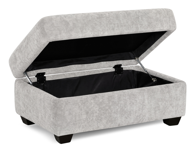 Pouf de rangement personnalisable Trunk de Sofa Lab de 39 po fabriqué au Canada en tissu - Plush Oyster