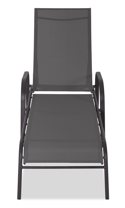 Tuscany Outdoor Patio Lounger with Adjustable Backrest - Metal, UV & Weather Resistant - Charcoal | Chaise longue Tuscany pour la terrasse à l’extérieur avec dossier réglable - métal, résistante aux rayons UV et aux intempéries - Anthracite