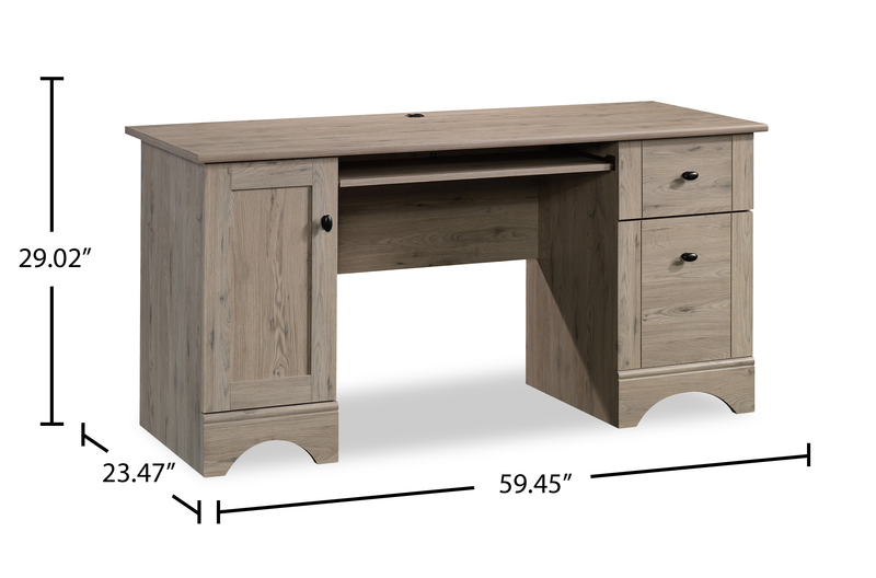 Bureau rustique Tyren de 59,45 po avec tiroirs - chêne Laurel 