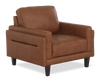 Chateau d’Ax Venice 39" Traditional Genuine Leather Accent Chair – Light Brown | Fauteuil d’appoint traditionnel Venice de Château d’Ax de 39 po en cuir véritable - brun clair