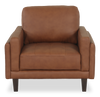 Fauteuil d’appoint Venice de Château d’Ax de 39 po en cuir 100 % véritable - brun clair