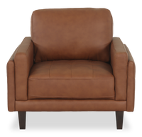 Fauteuil d’appoint traditionnel Venice de Château d’Ax de 39 po en cuir véritable - brun clair