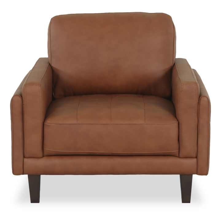 Fauteuil d’appoint Venice de Château d’Ax de 39 po en cuir 100 % véritable - brun clair