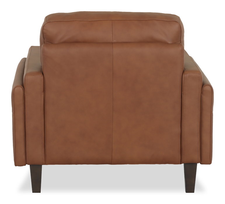 Fauteuil d’appoint Venice de Château d’Ax de 39 po en cuir 100 % véritable - brun clair