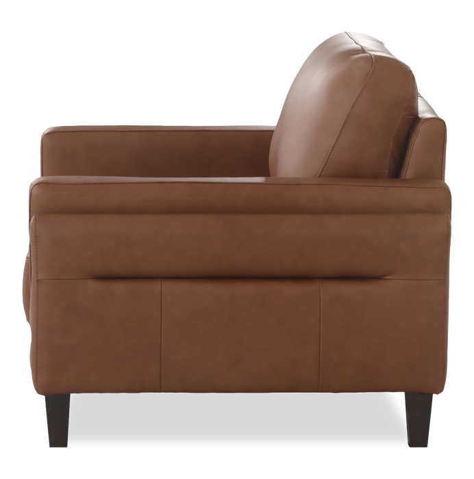 Fauteuil d’appoint Venice de Château d’Ax de 39 po en cuir 100 % véritable - brun clair