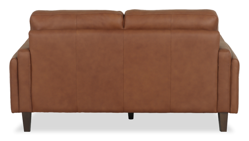  Causeuse Venice de Château d’Ax de 65 po en cuir 100 % véritable - brun clair