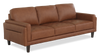Chateau d’Ax Venice 91" Traditional Genuine Leather Sofa – Light Brown | Sofa traditionnel Venice de Château d’Ax de 91 po en cuir véritable - brun clair