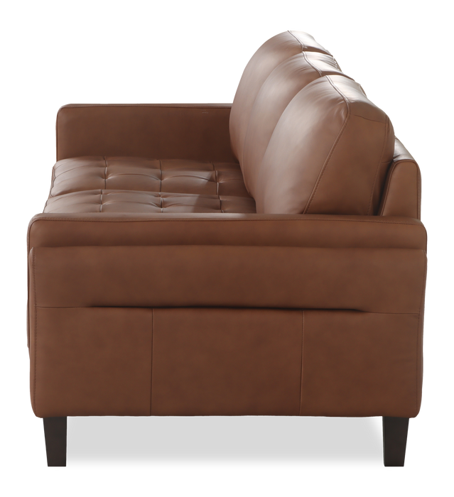 Sofa Venice de Château d’Ax de 91 po en cuir 100 % véritable - brun clair