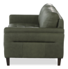 Chateau d’Ax Venice 65" Traditional Genuine Leather Loveseat – Green  | Causeuse traditionnelle Venice de Château d’Ax de 65 po en cuir véritable - verte