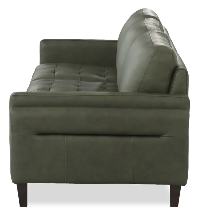 Sofa traditionnel Venice de Château d’Ax de 91 po en cuir véritable - vert