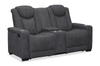 Venture 70.08” Faux Suede Reclining Loveseat with Storage and Cupholders - Grey | Causeuse inclinable Venture de 70,08 po en suédine avec rangement et porte-gobelets - grise