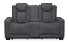 Venture 70.08” Faux Suede Reclining Loveseat with Storage and Cupholders - Grey | Causeuse inclinable Venture de 70,08 po en suédine avec rangement et porte-gobelets - grise