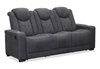 Venture 83.5” Faux Suede Reclining Sofa with Storage, Cupholders, and USB Port - Grey | Sofa inclinable Venture de 83,5 po en suédine avec rangement, porte-gobelets et port USB - gris