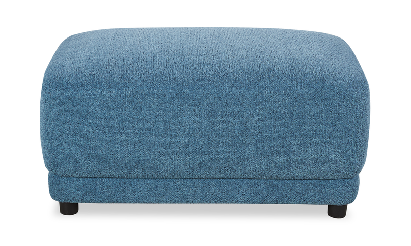 Sofa sectionnel modulaire de gauche Voyage 6 pièces en tissu avec console et pouf - bleu