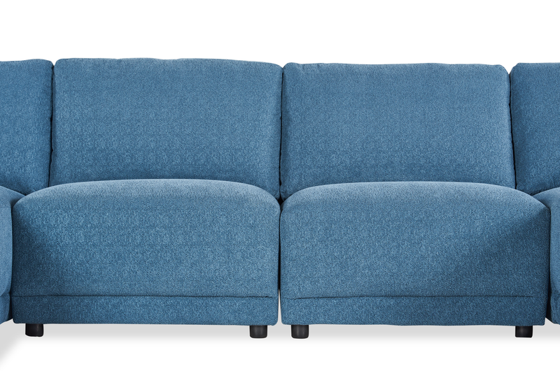 Sofa sectionnel modulaire en forme de U Voyage 4 pièces en tissu avec coussins de dossier amovibles - bleu