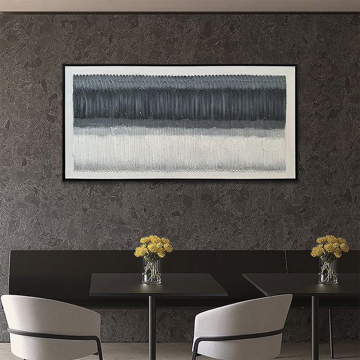 Œuvre d’art murale « Evolving Spaces » peinte à la main à texture épaisse - 36 po x 48 po