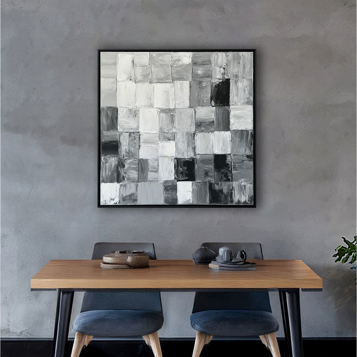 Œuvre d’art murale « Abstract Rhythms » peinte à la main à texture épaisse - 36 po x 48 po