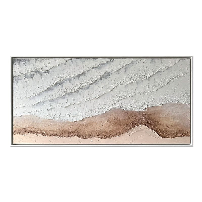 Œuvre d’art murale « Calm Currents » peinte à la main à texture épaisse - 36 po x 48 po