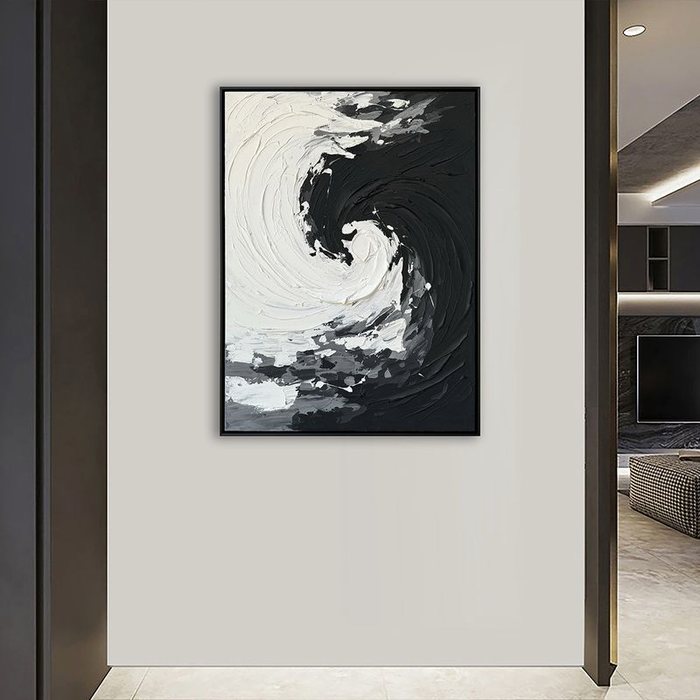 Œuvre d’art murale « Infinite Flow » peinte à la main à texture épaisse - 36 po x 48 po