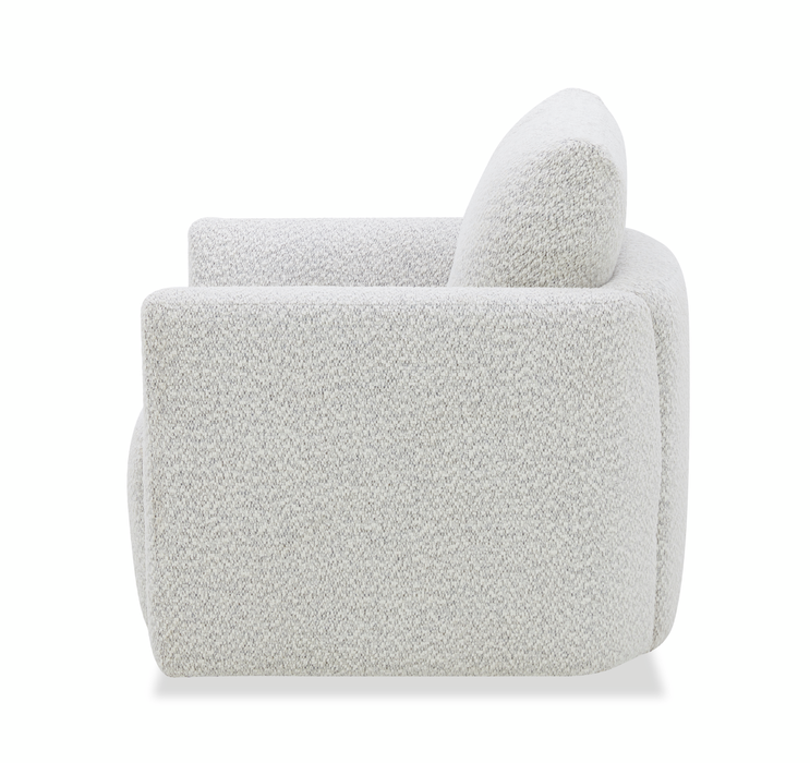 Fauteuil pivotant contemporain Waverly de 40,55 po en tissu avec coussin de dossier amovible - lin