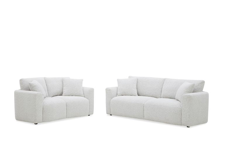 Sofa contemporain Waverly de 90,94 po en tissu avec coussin de dossier amovible - lin