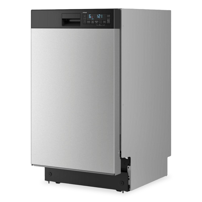 Lave-vaisselle Whirlpool de 18 po et de 48 dBA avec commandes à l’avant et bras gicleurs triples - acier inoxydable - WDFS5118SS