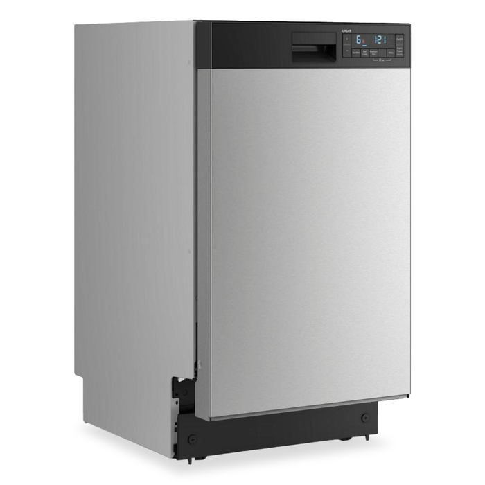 Lave-vaisselle Whirlpool de 18 po et de 48 dBA avec commandes à l’avant et bras gicleurs triples - acier inoxydable - WDFS5118SS