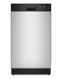 Lave-vaisselle Whirlpool de 18 po et de 48 dBA avec commandes à l’avant et bras gicleurs triples - acier inoxydable - WDFS5118SS