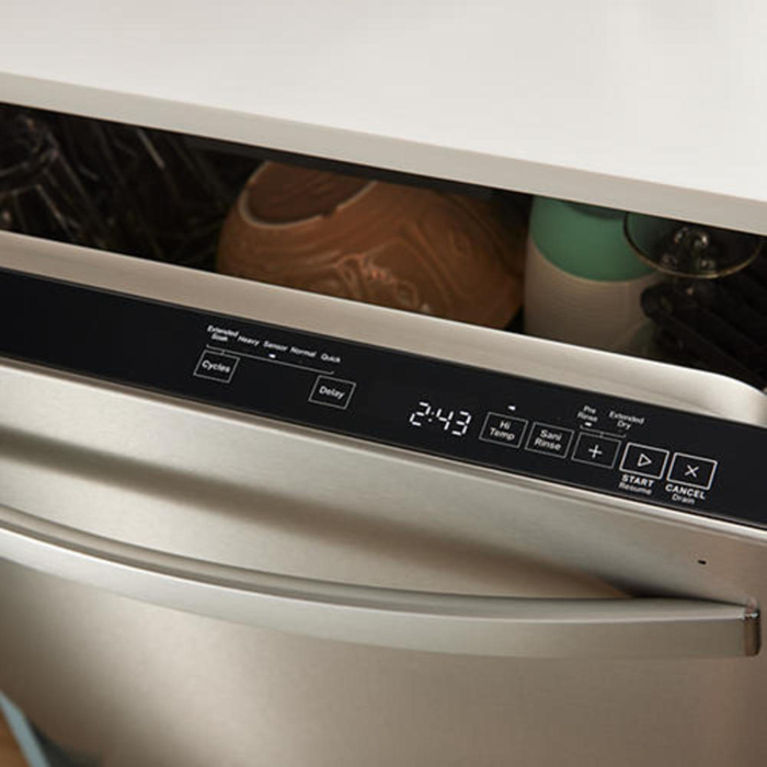 Lave-vaisselle Whirlpool de 24 po et de 47 dBA avec commandes sur le dessus et 3e panier - acier inoxydable - WDTF5024SZ